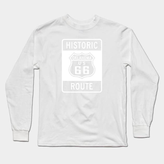 Historic Oklahoma Route 66 Long Sleeve T-Shirt by rhysfunk